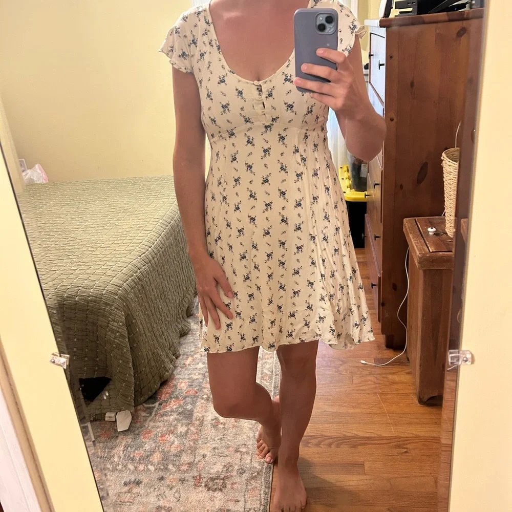 Floral Cream Dress-Vintage Ralph Lauren - Picture 4 of 6